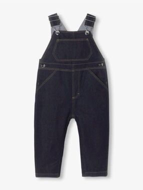 Jacadi Paris Boys Blue Denim Cotton Overalls One-Piece 12 Months